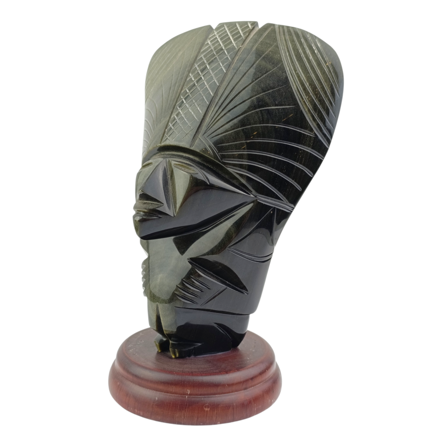 Scultura Ossidiana Figura Stile Azteco