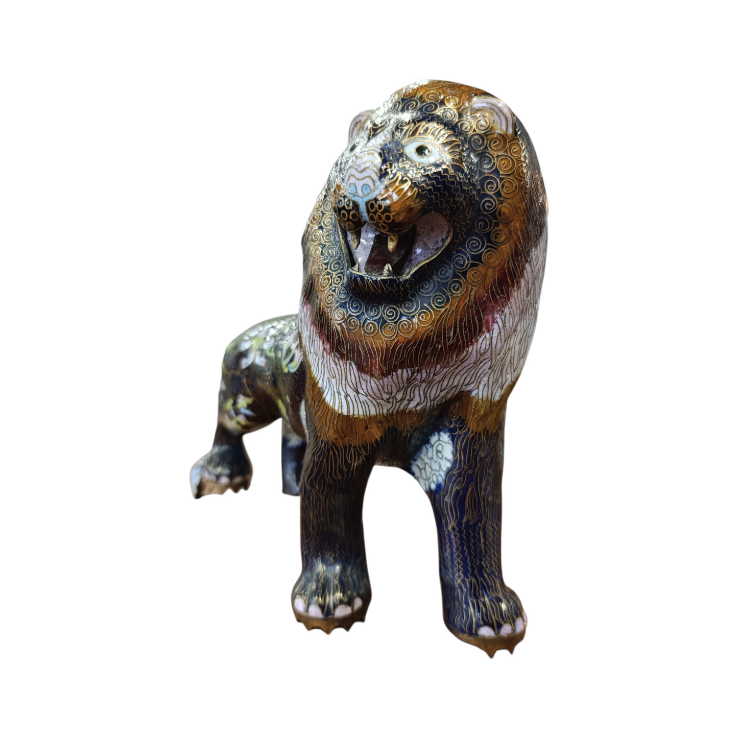 Scultura Orientale Leone Cloisonné