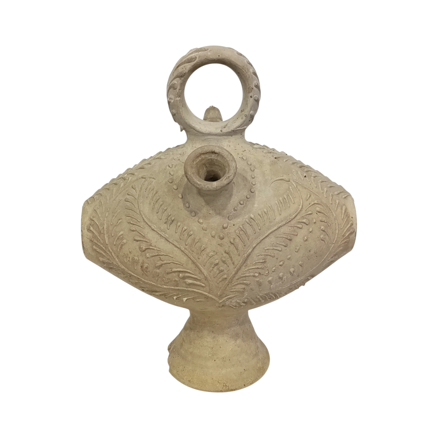 Anfora Versatoio Terracotta Decoro A Rilievo