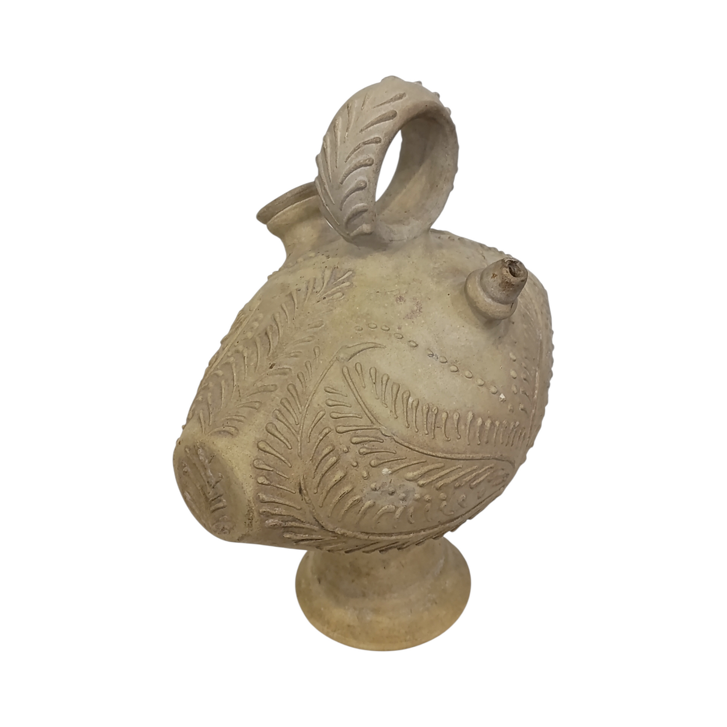 Anfora Versatoio Terracotta Decoro A Rilievo