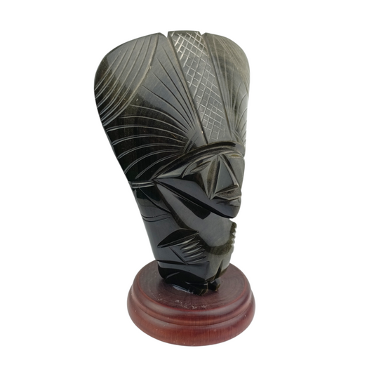 Scultura Ossidiana Figura Stile Azteco