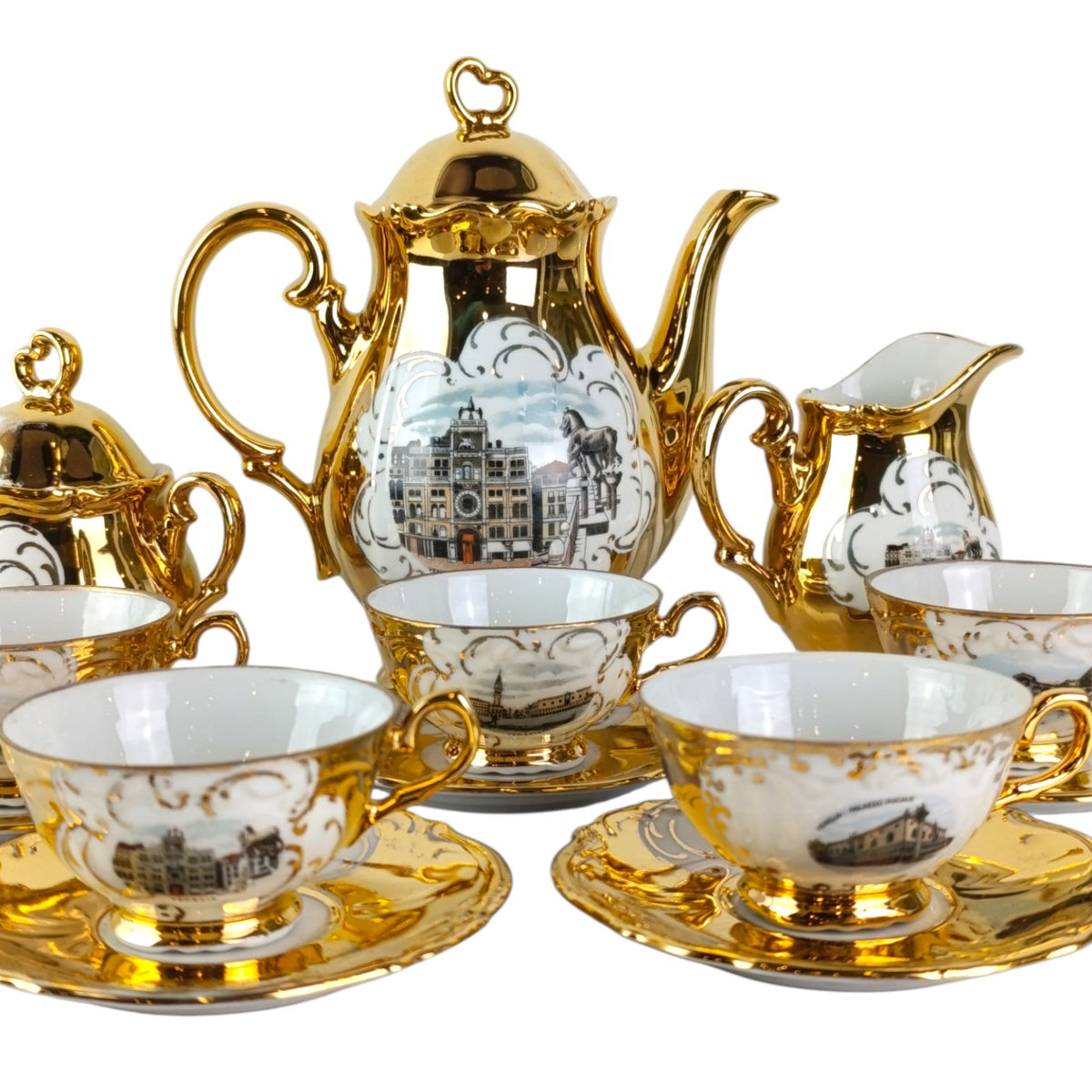 Servizio Caffè Porcellana Dorata Venezia