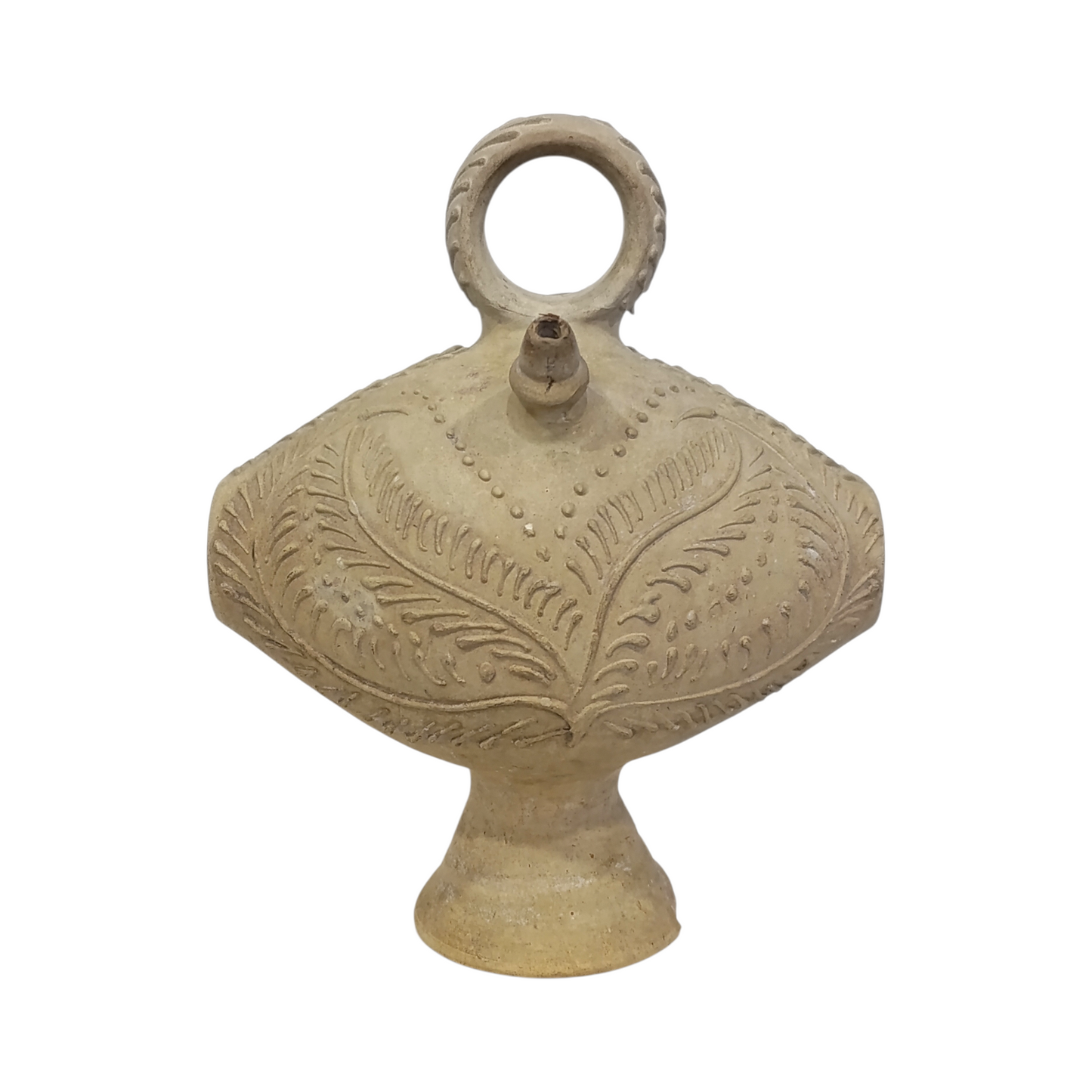Anfora Versatoio Terracotta Decoro A Rilievo