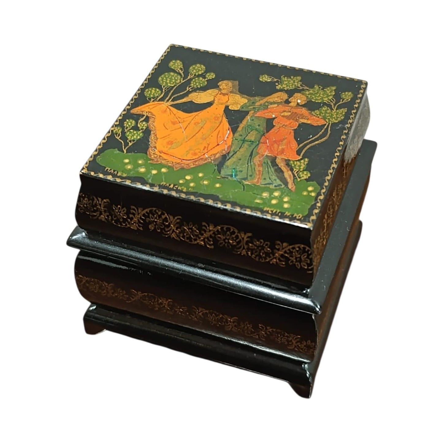 Scatolina Vintage Russa Laccata Palekh Danza