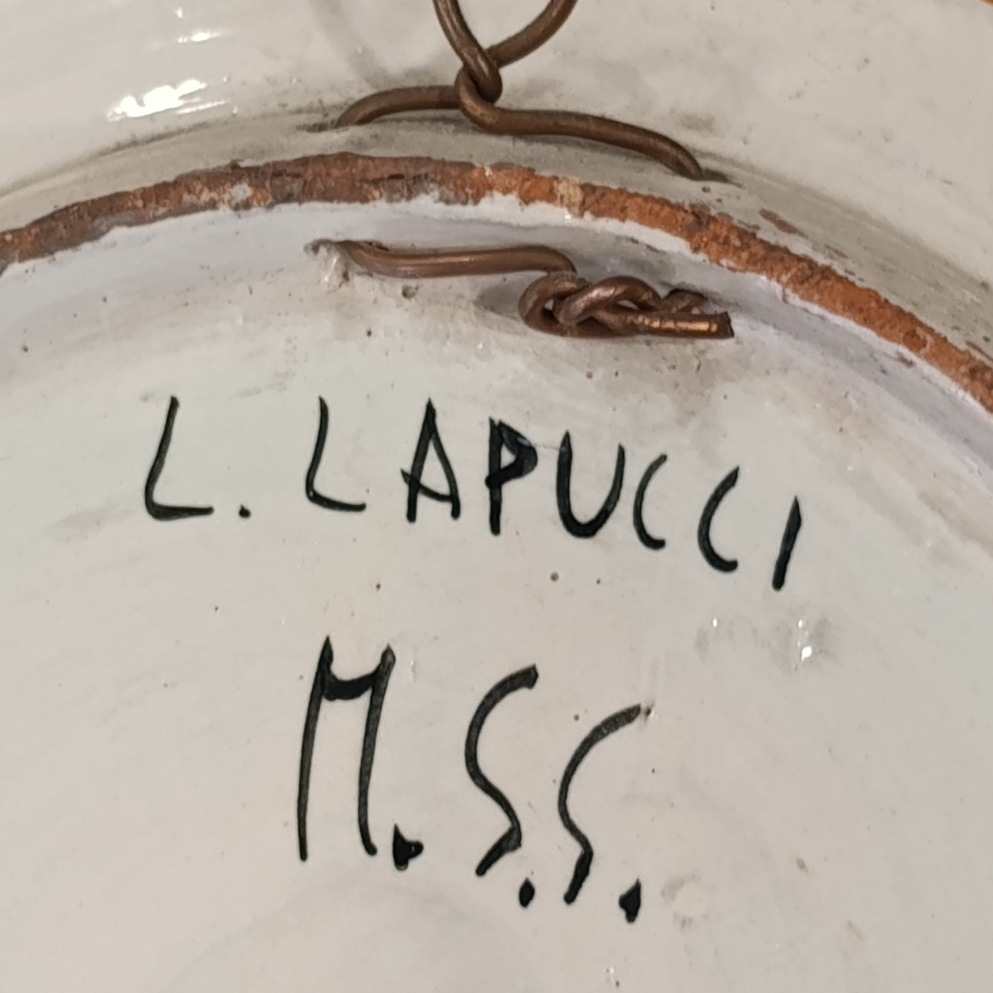 Coppia Piatti Ceramica Graffita Lapucci M.S.S.