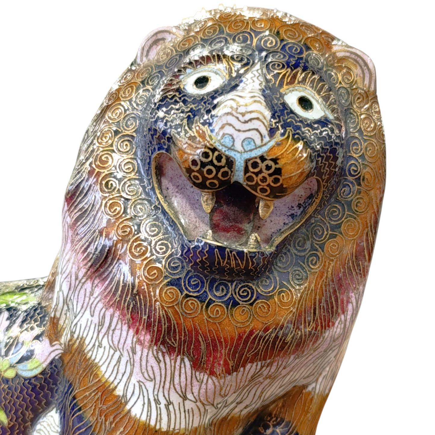 Scultura Orientale Leone Cloisonné