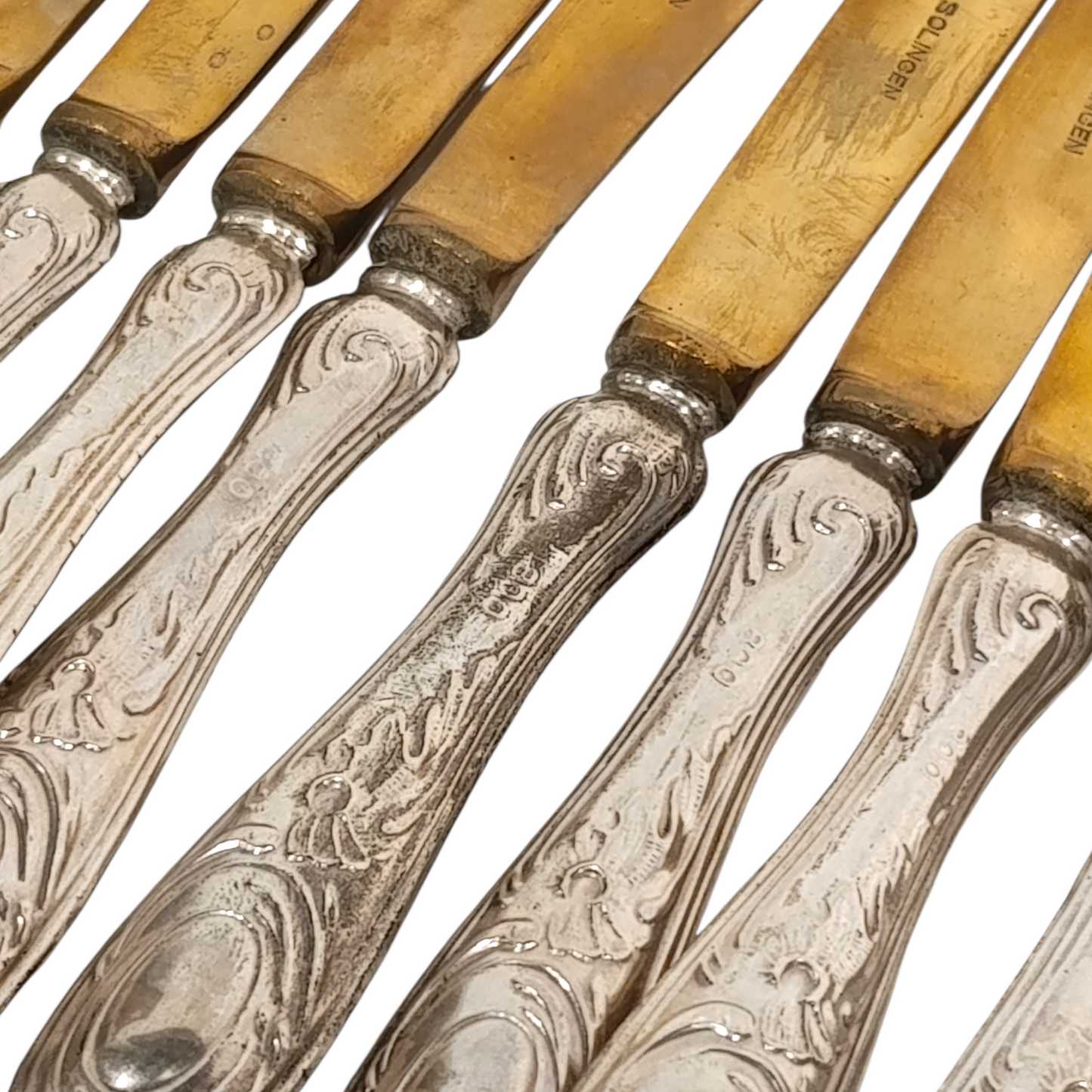 Set Posate Dolce Solingen Vintage Argento E Ottone