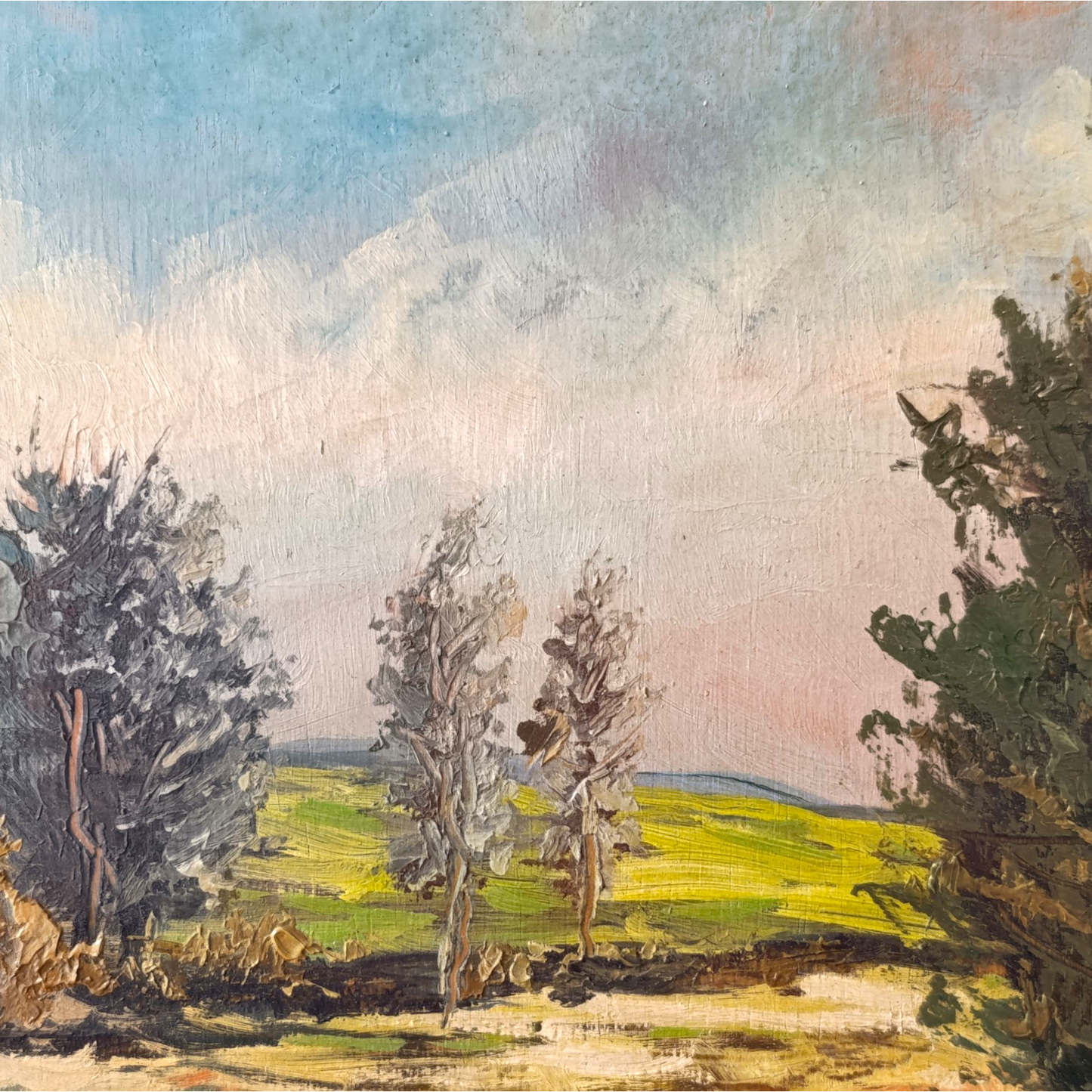 Dipinto Olio Su Tela Di Fornasari Paesaggio Alberato