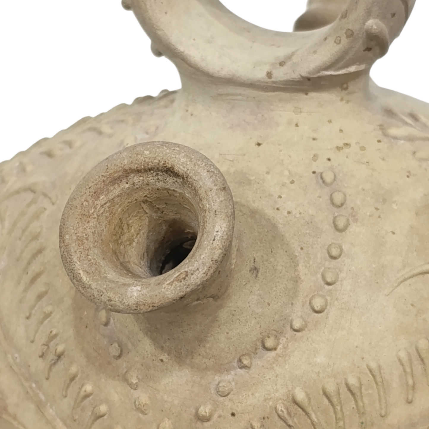 Anfora Versatoio Terracotta Decoro A Rilievo