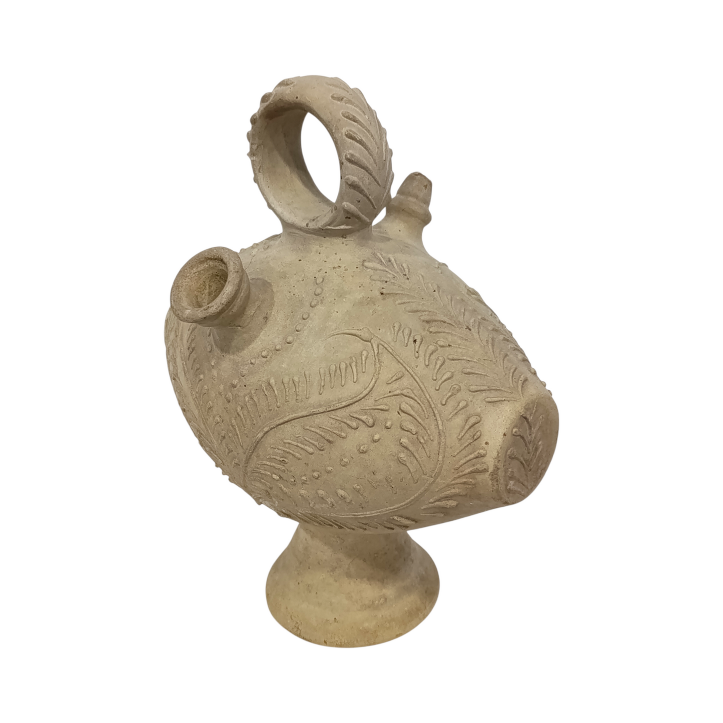 Anfora Versatoio Terracotta Decoro A Rilievo