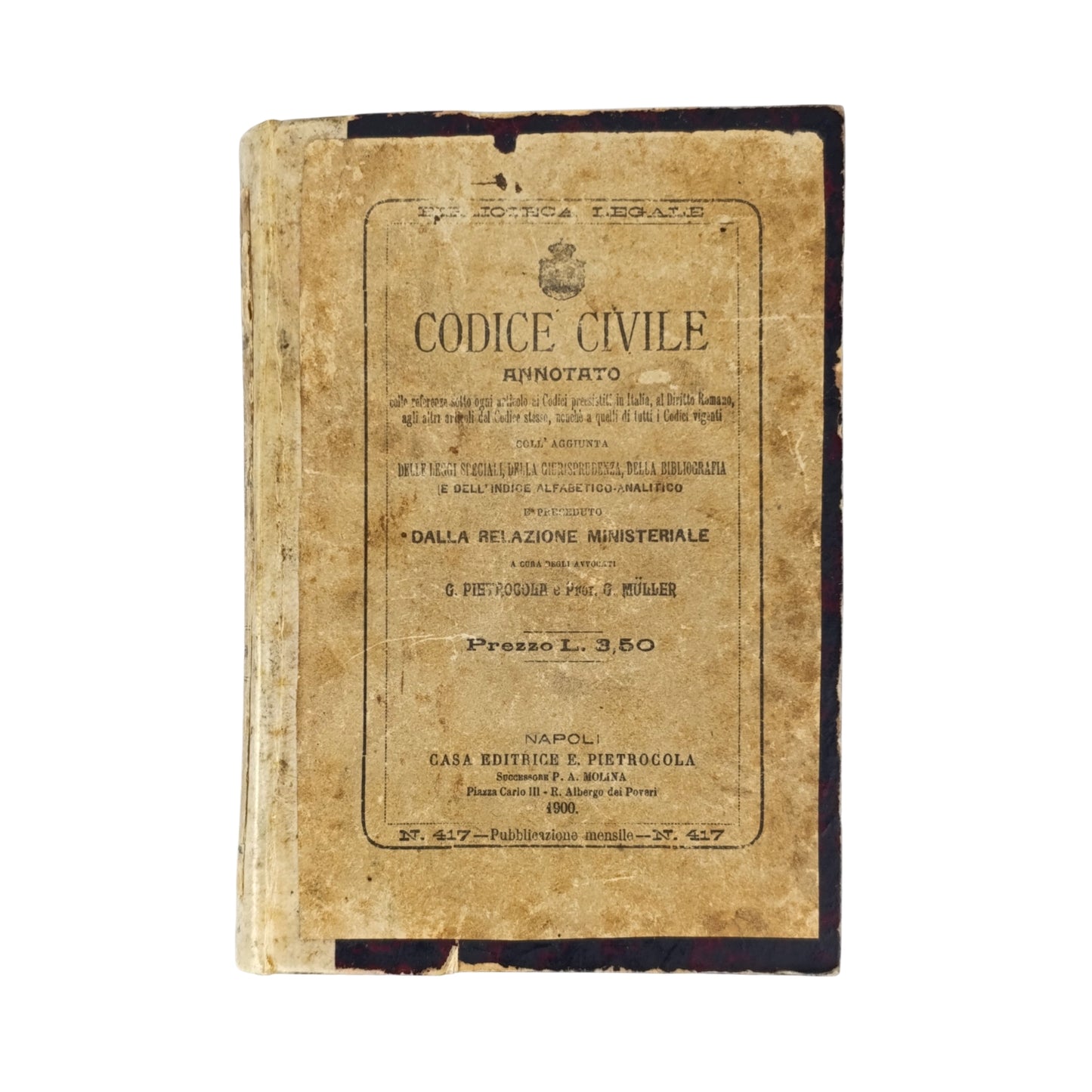 Codice Civile Annotato Pietrocola 1900