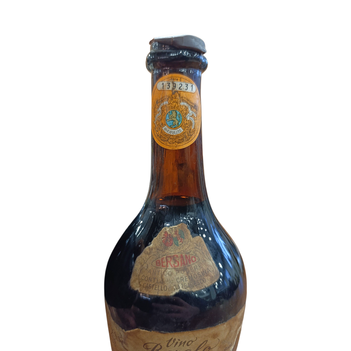 Bottiglia Vino Barolo DOC Bersano Vigneti La Morra e Serralunga Vendemmia 1968