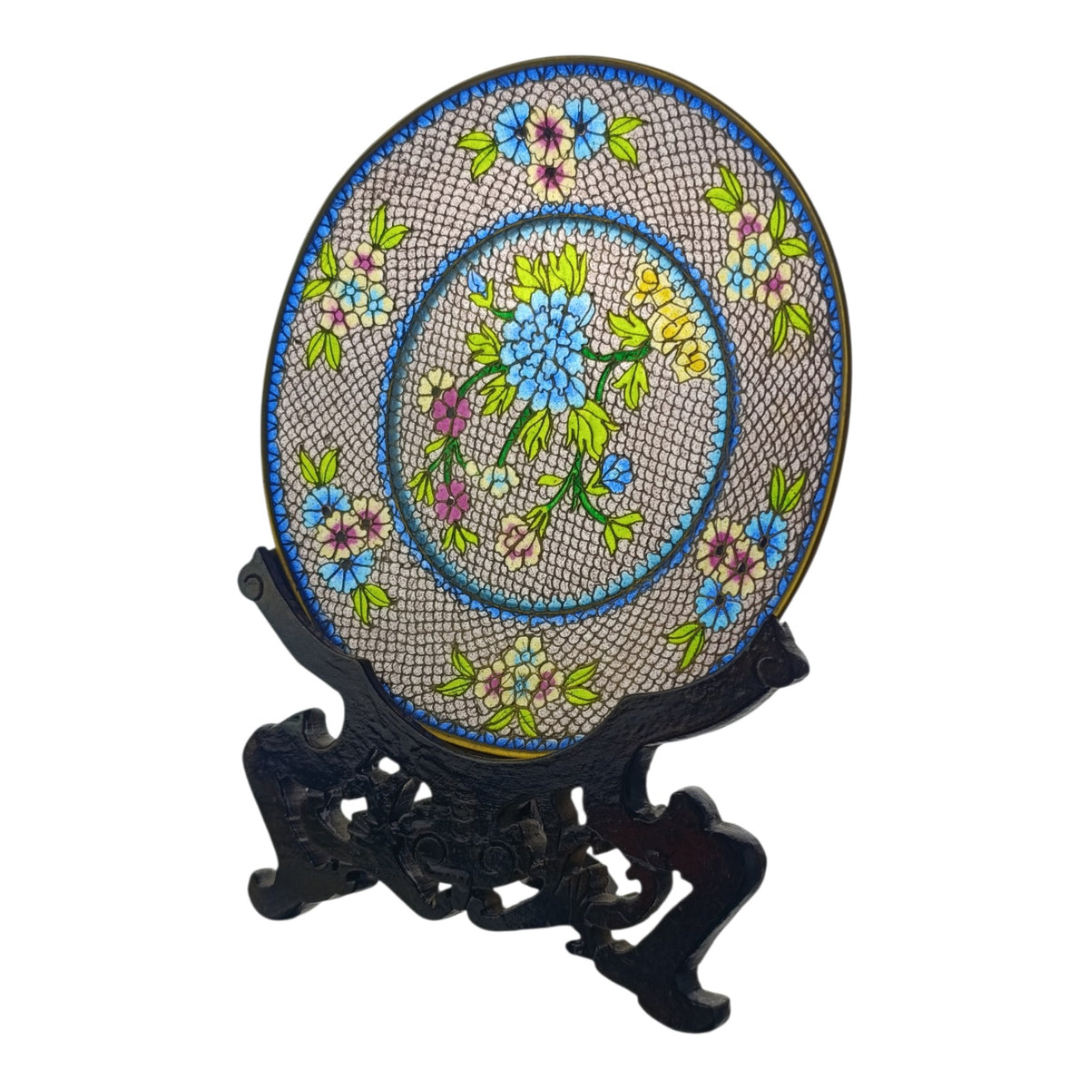 Plique-A-Jour Piatto Orientale Vetro Cloisonné