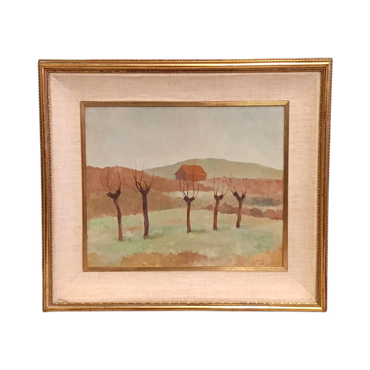 Quadro Dipinto Olio Su Legno Paesaggio Autunnale Di Stefano Robino