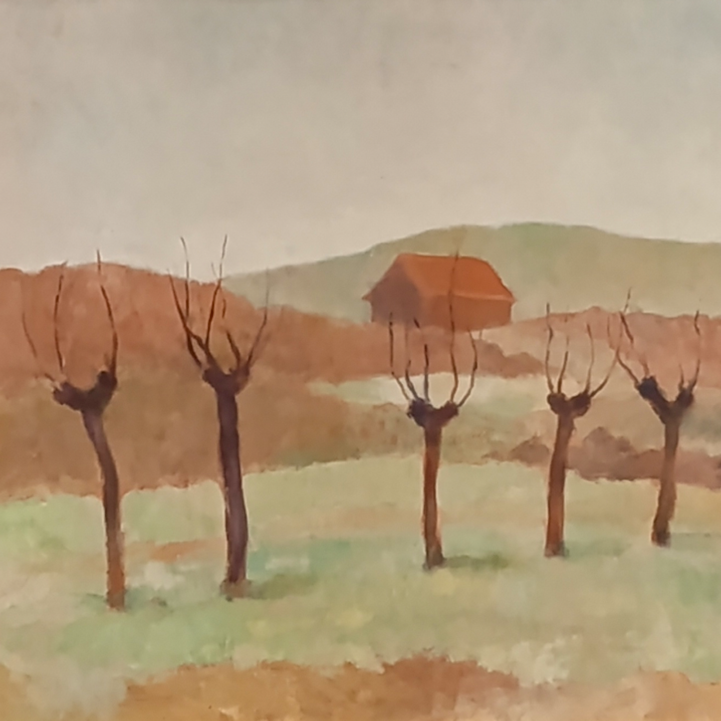 Quadro Dipinto Olio Su Legno Paesaggio Autunnale Di Stefano Robino