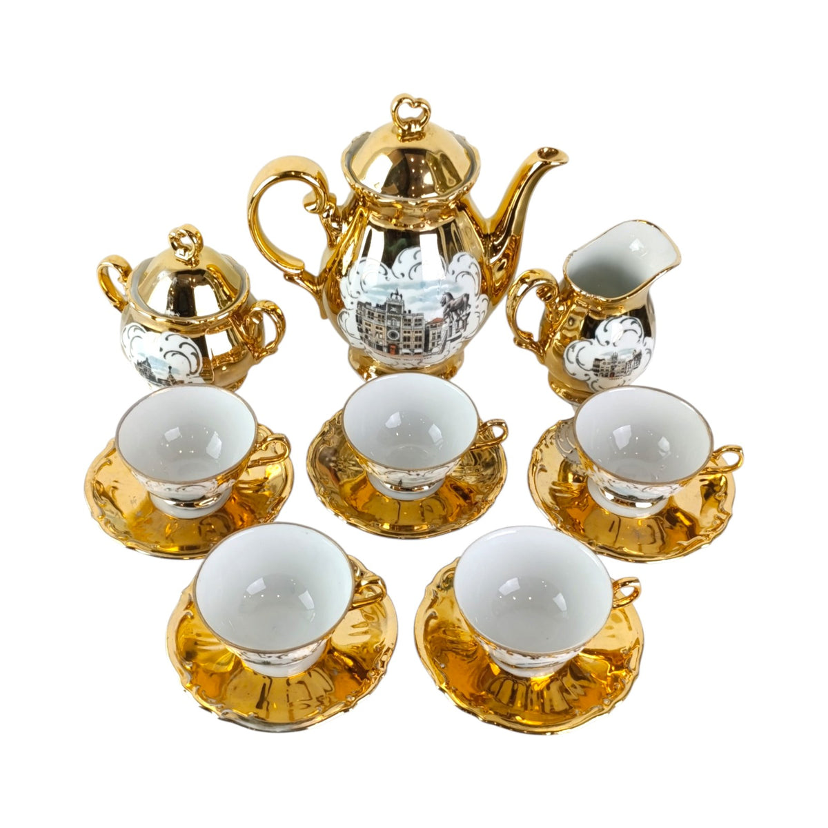 Servizio Caffè Porcellana Dorata Venezia