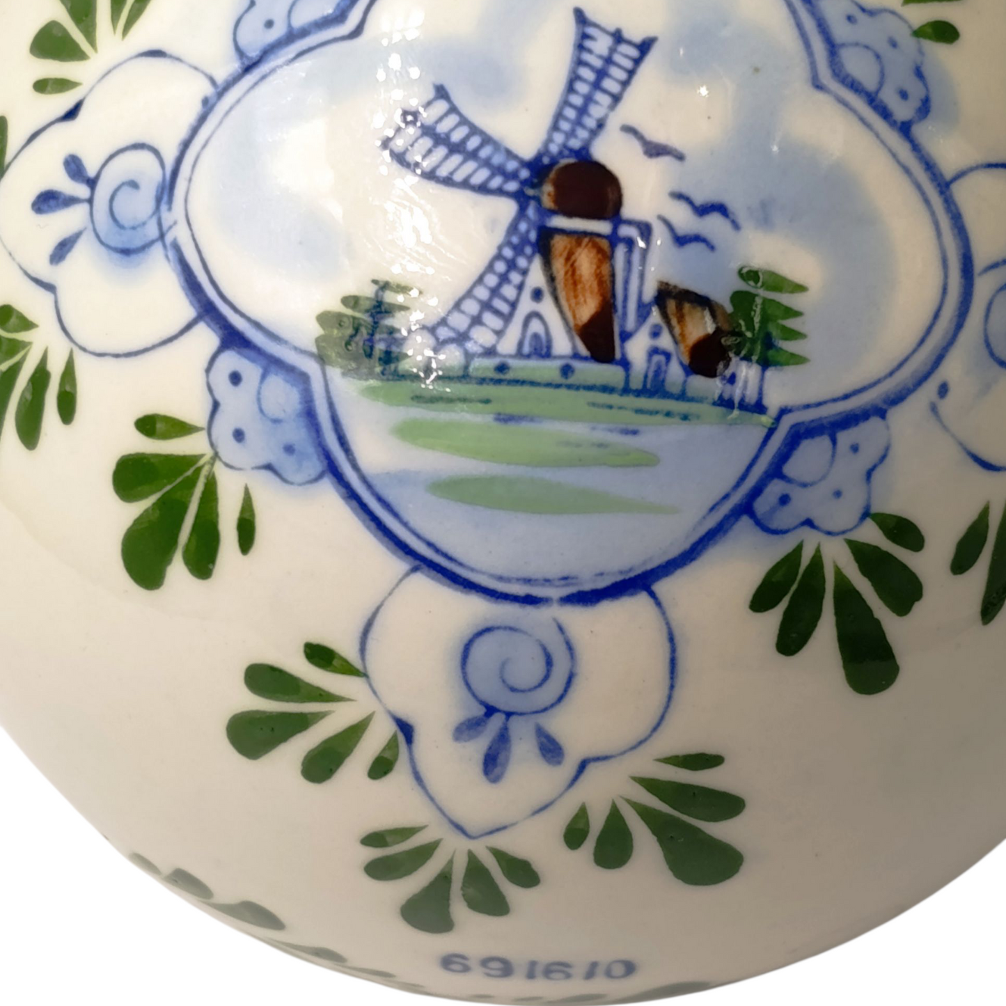 Decorazione Palla Di Natale Grande Ceramica Delft Mulini