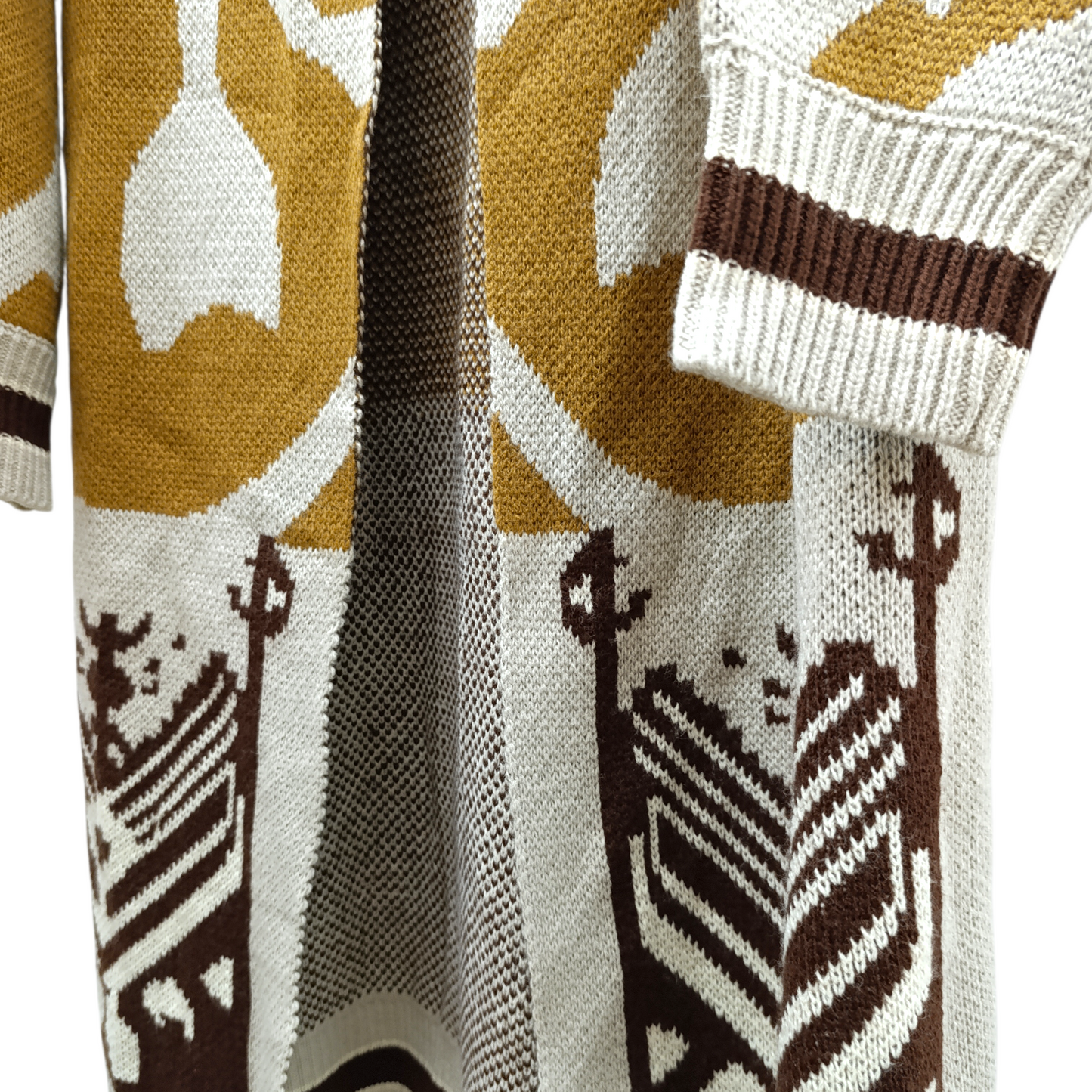 Cardigan Lungo Pocho Camomilla Fantasia Geometrica