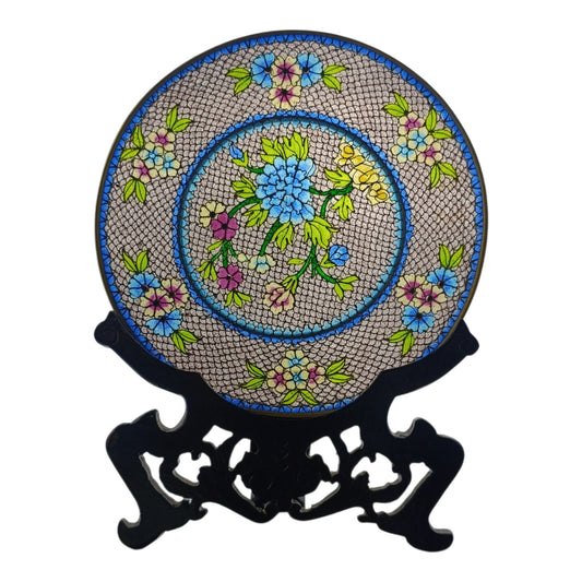 Plique-A-Jour Piatto Orientale Vetro Cloisonné