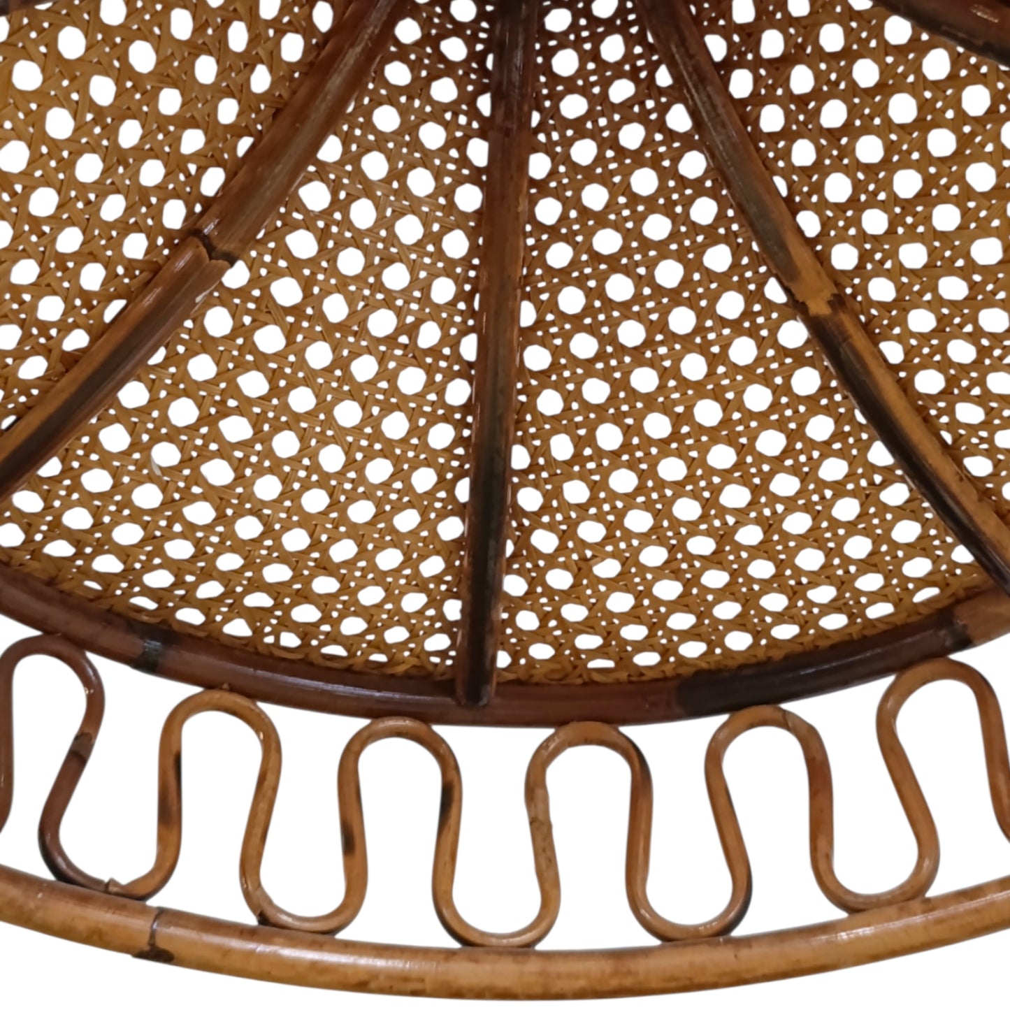 Lampadario Vintage Bamboo E Paglia Di Vienna