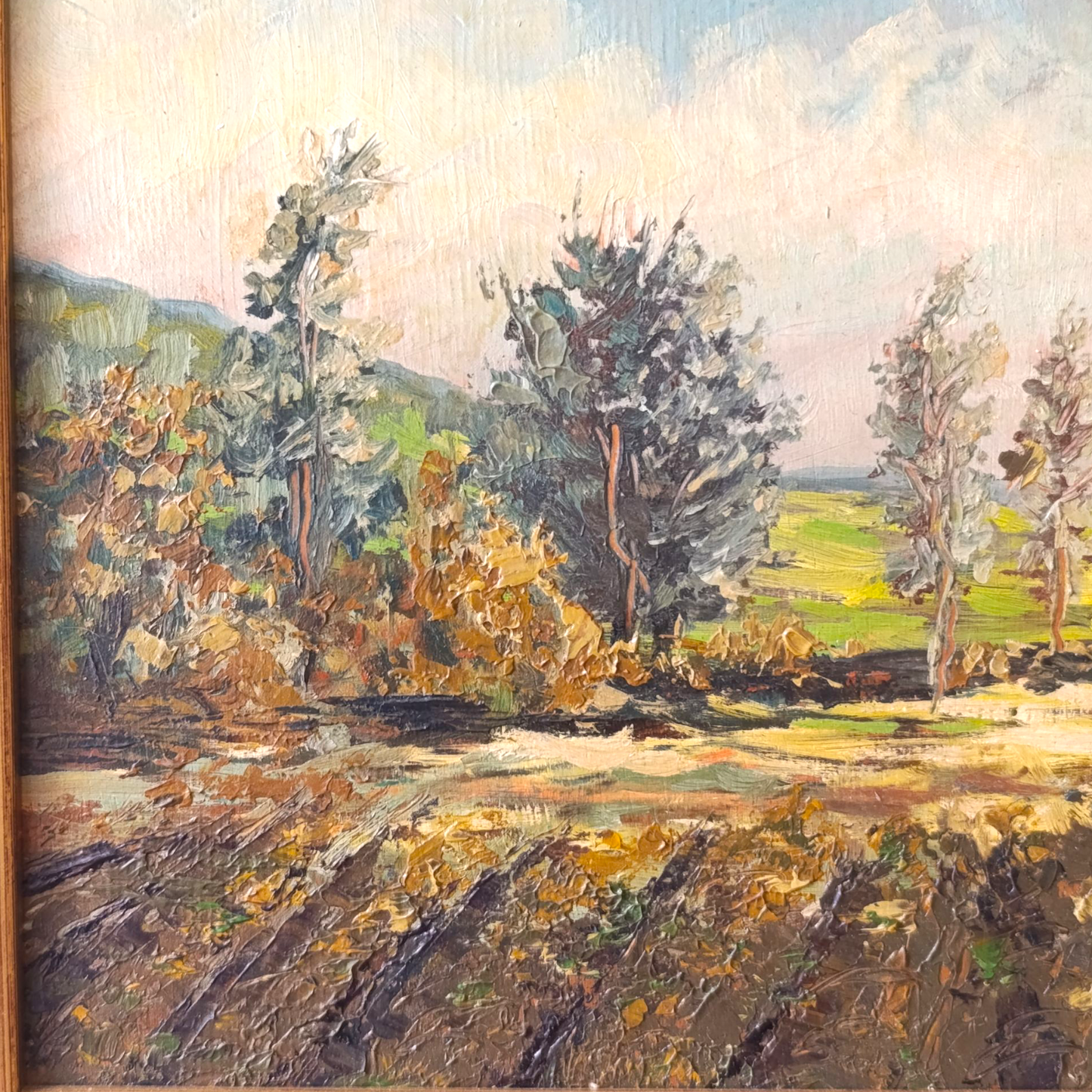 Dipinto Olio Su Tela Di Fornasari Paesaggio Alberato
