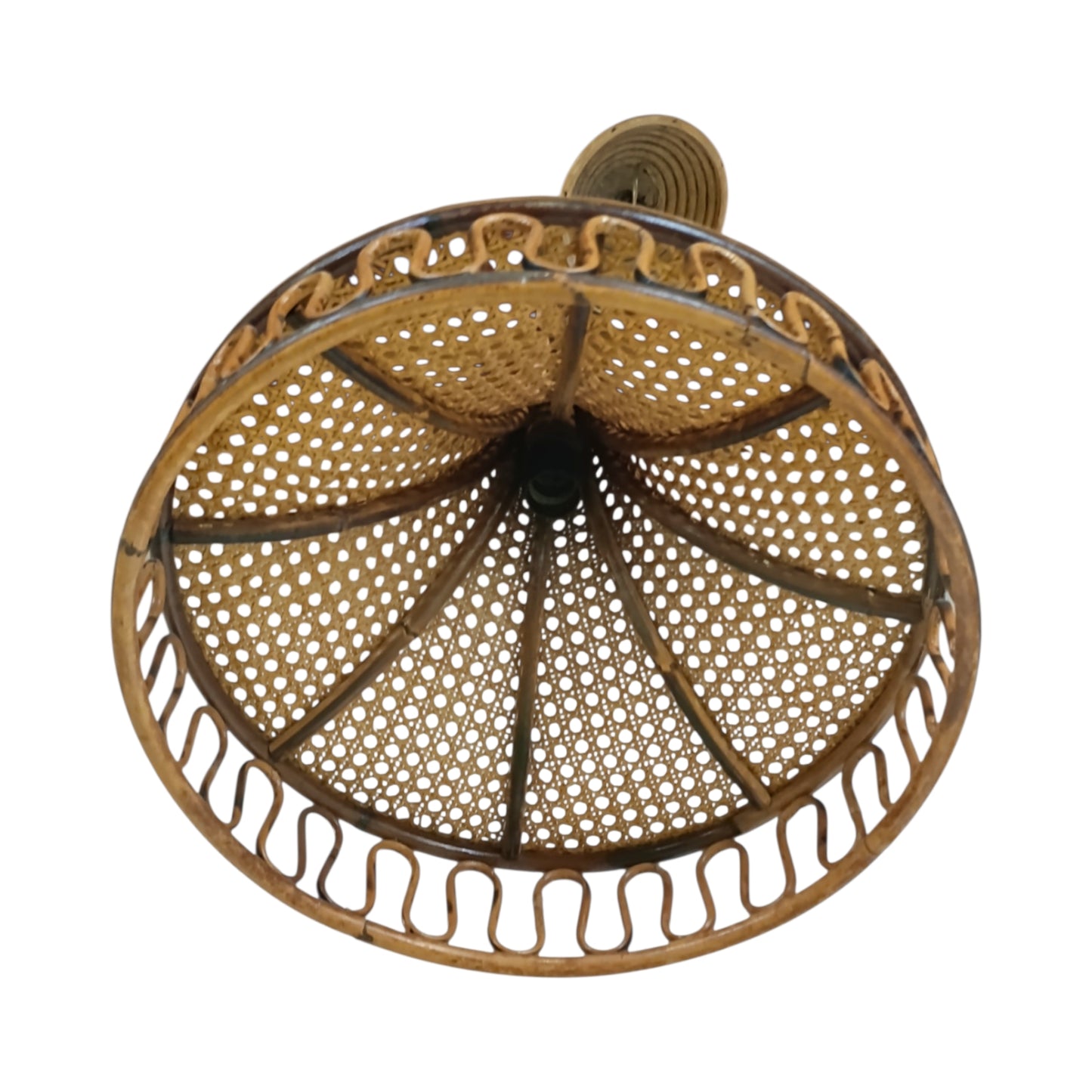 Lampadario Vintage Bamboo E Paglia Di Vienna