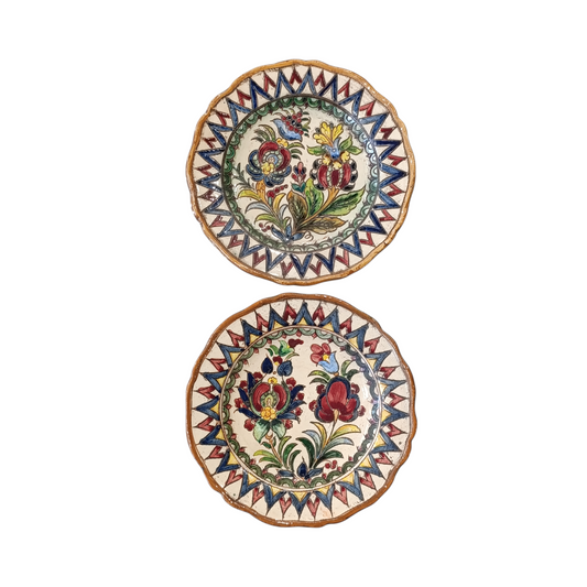 Coppia Piatti Ceramica Graffita Lapucci M.S.S.