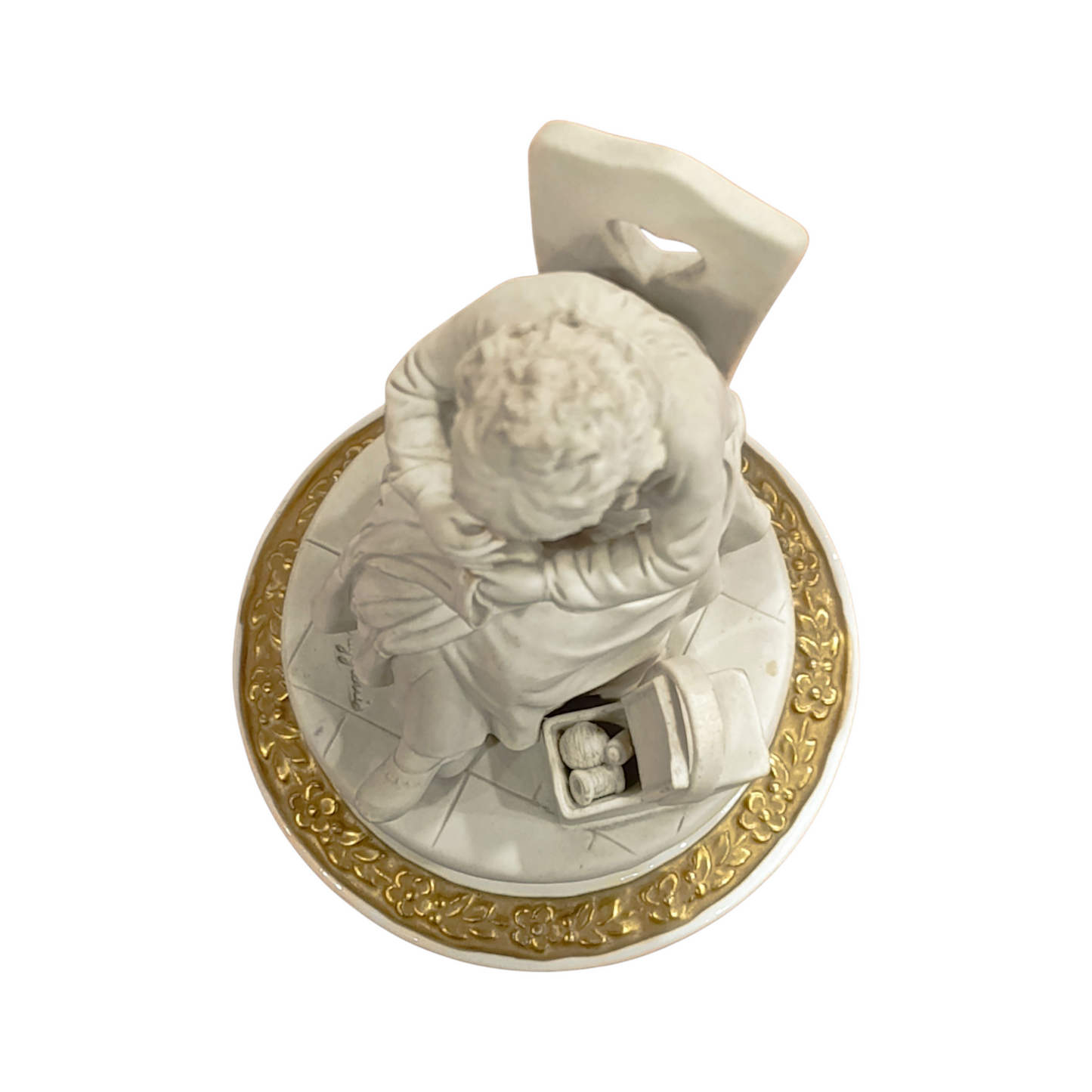 Statuina Capodimonte Biscuit Sandro Maggioni Bimba Cucito