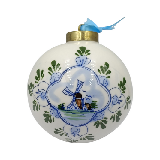 Decorazione Palla Di Natale Grande Ceramica Delft Mulini