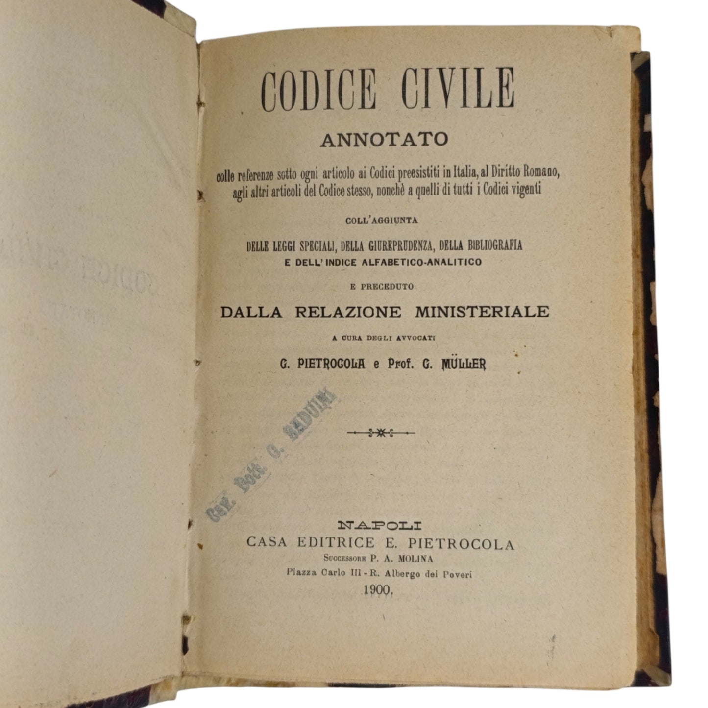 Codice Civile Annotato Pietrocola 1900