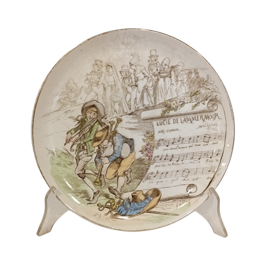 Piatto d'Epoca Creil-Montereau Terre de Feu Soggetti Musicali