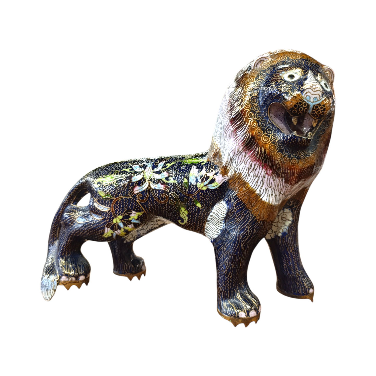Scultura Orientale Leone Cloisonné