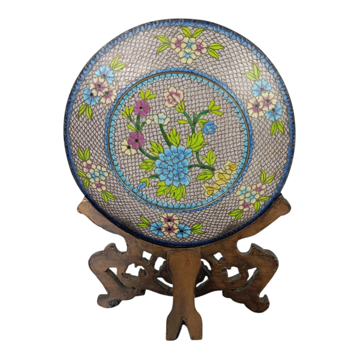 Plique-A-Jour Piatto Orientale Vetro Cloisonné
