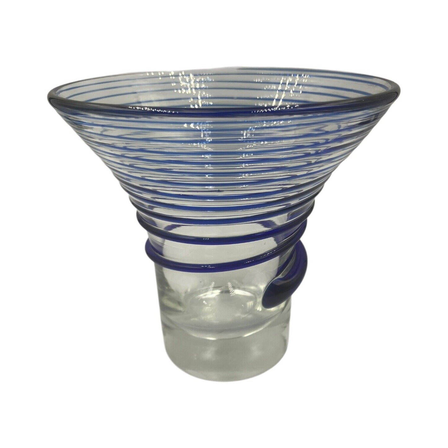 Vasetto Decorativo Conico Spirale Blu