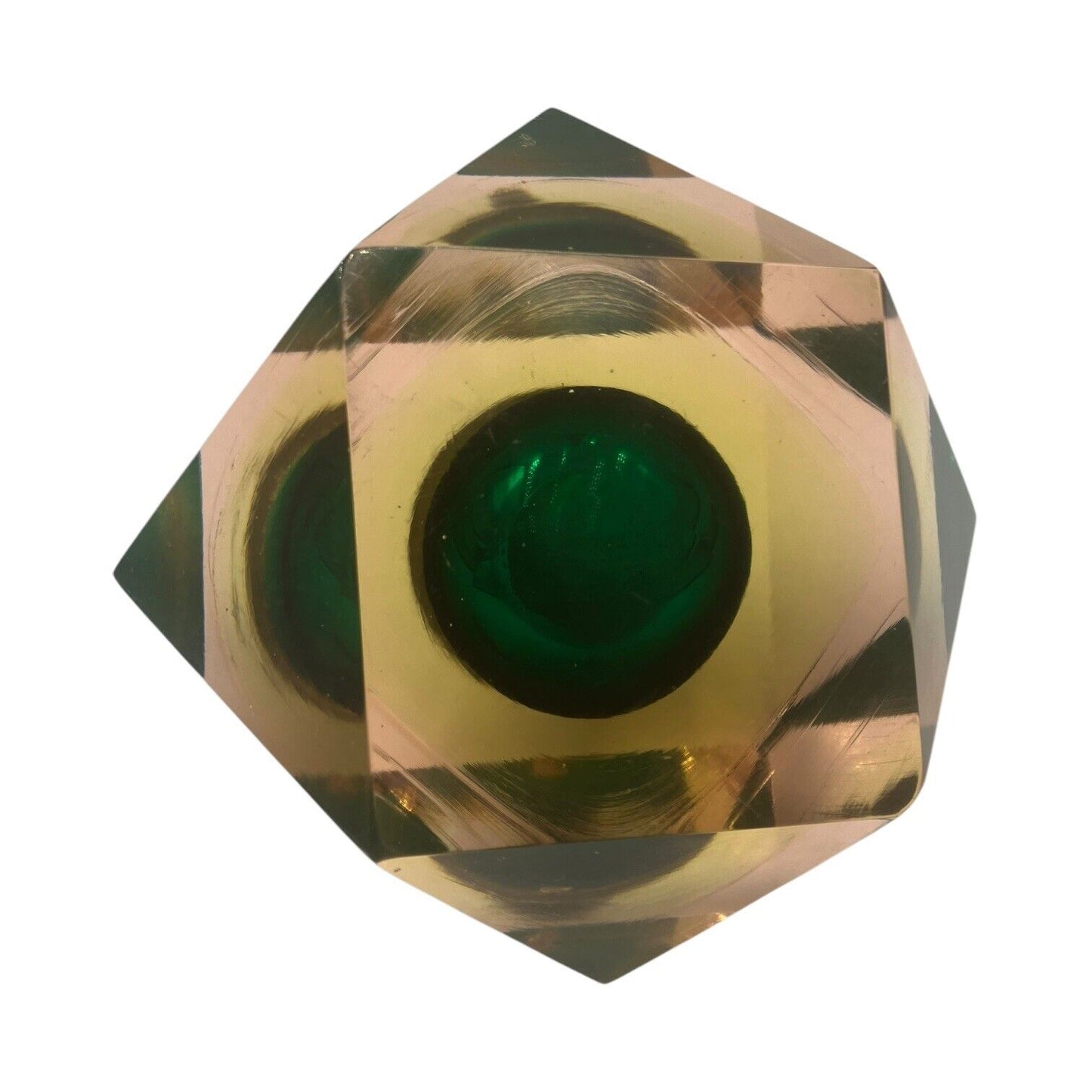Accendino Vintage Vetro Sommerso Geometrico