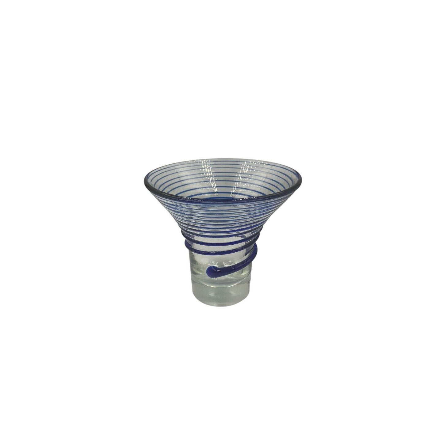 Vasetto Decorativo Conico Spirale Blu