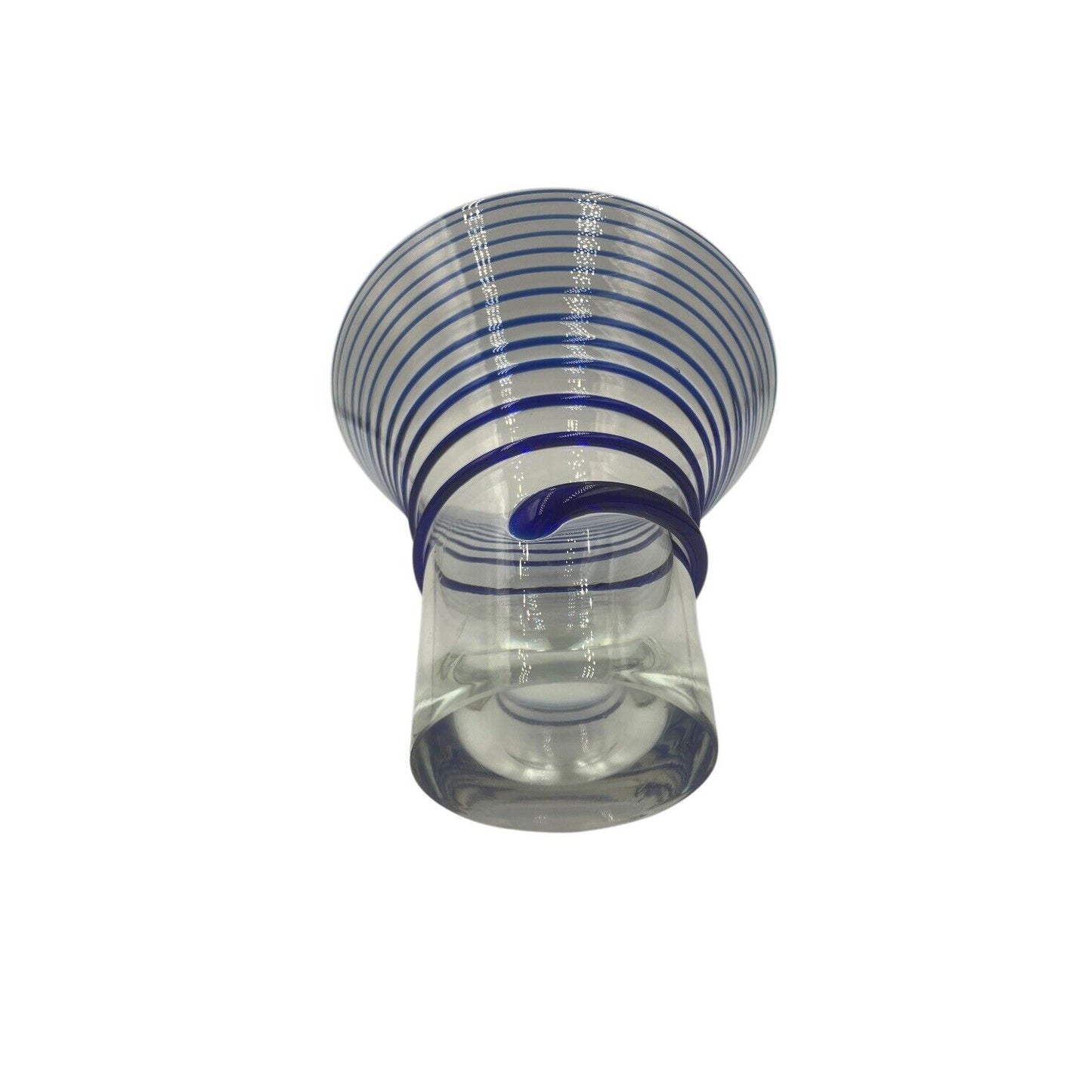 Vasetto Decorativo Conico Spirale Blu
