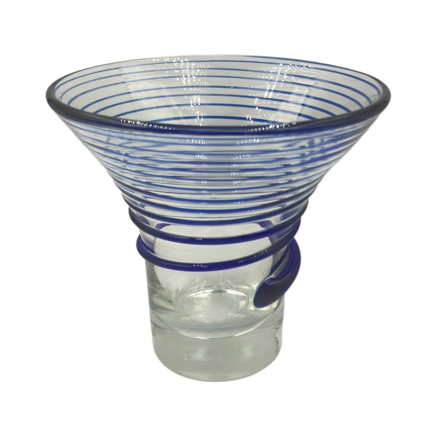 Vasetto Decorativo Conico Spirale Blu