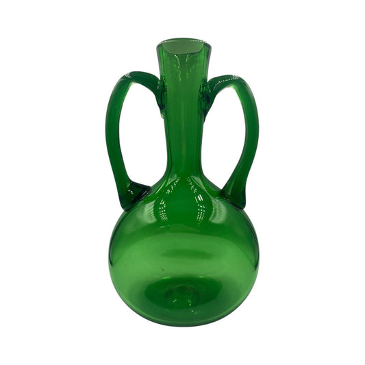Vaso Grande Vetro Biansato Vintage Stile Empoli