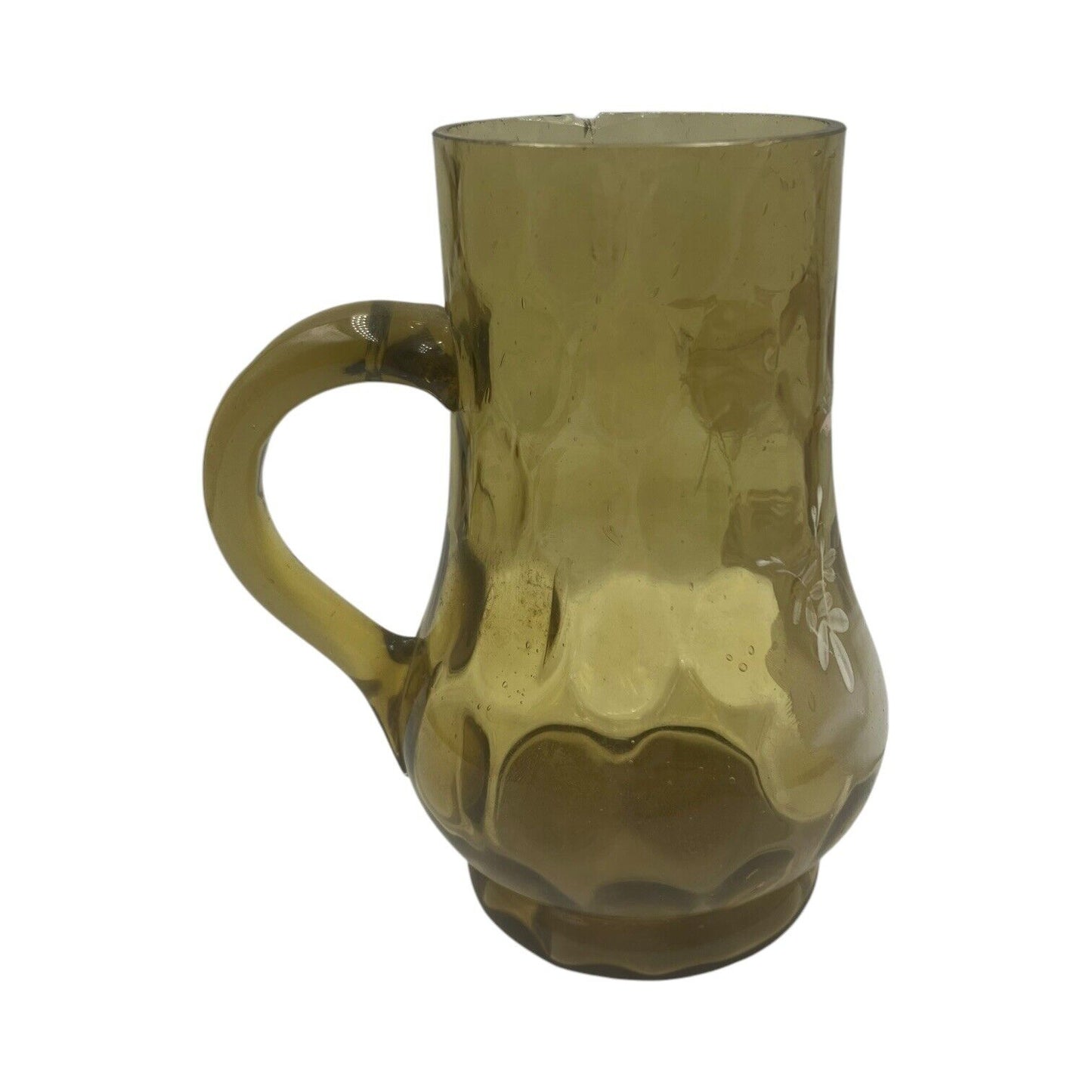 Bicchiere Epoca Cristallo Decoro Dipinto A Mano Ragazzo