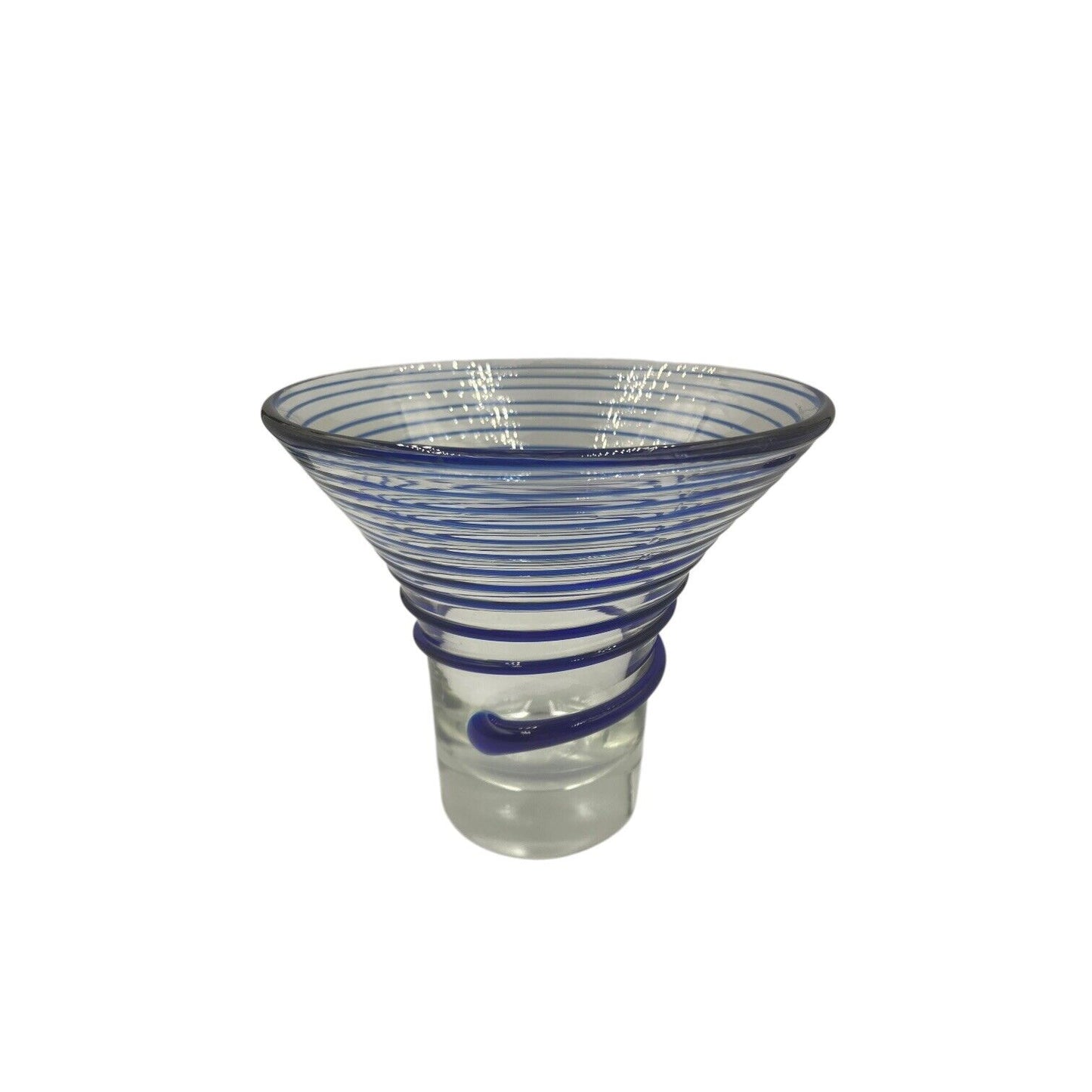 Vasetto Decorativo Conico Spirale Blu