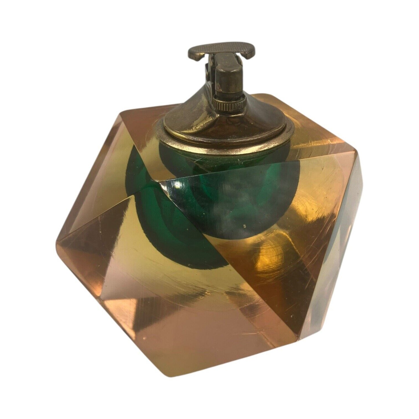 Accendino Vintage Vetro Sommerso Geometrico