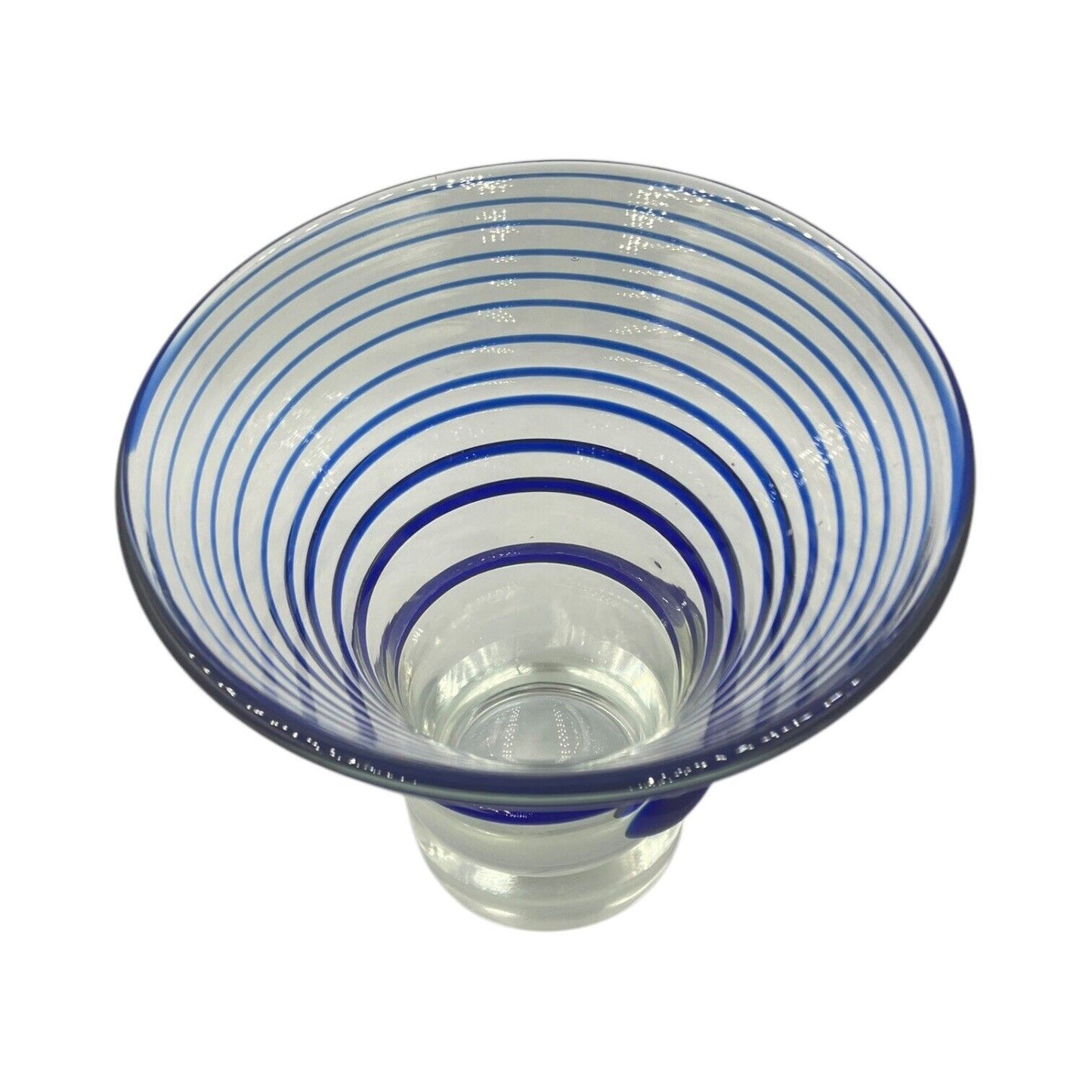 Vasetto Decorativo Conico Spirale Blu